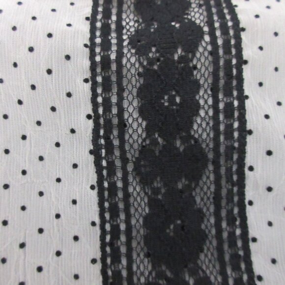 Max and Riley Blouse Size Medium Black Ivory Polka Dot Sheer Sleeveless Dressy - Picture 4 of 5